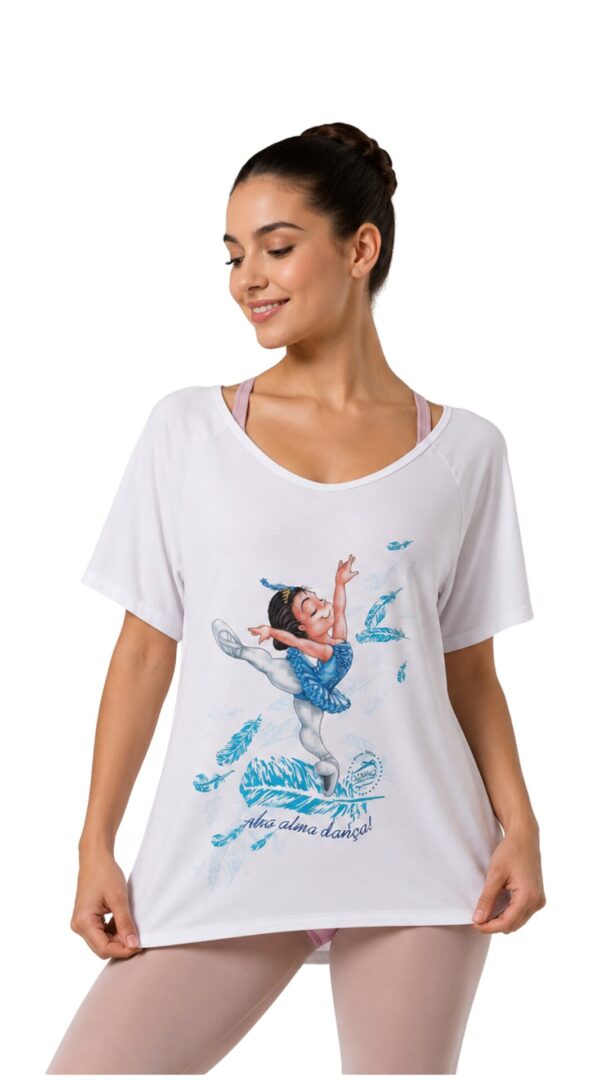 Camisa New Básica Branca 456 DN Pássaro Azul