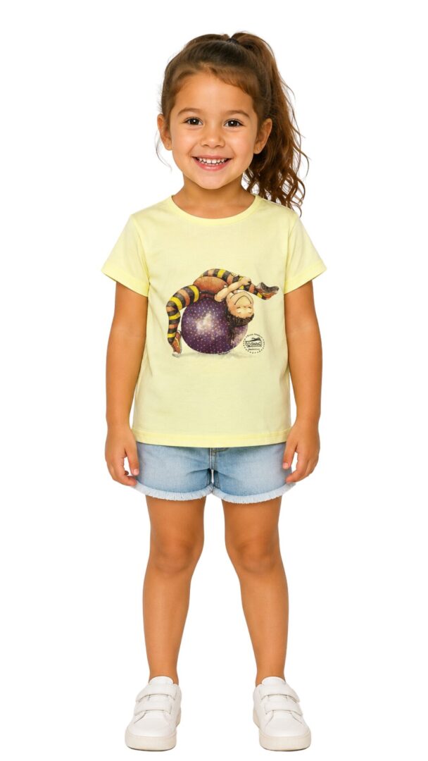 Camisa Infantil Amarela 192 DN Bola Lilás