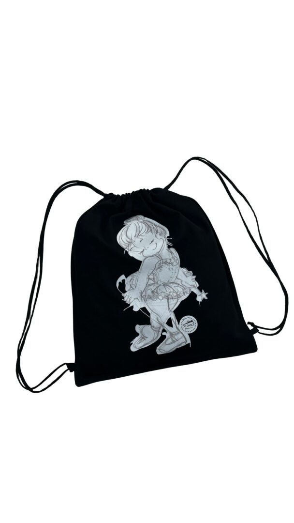 Mochila Saco Sarja Preta 371 DN Fada Azul Desenho